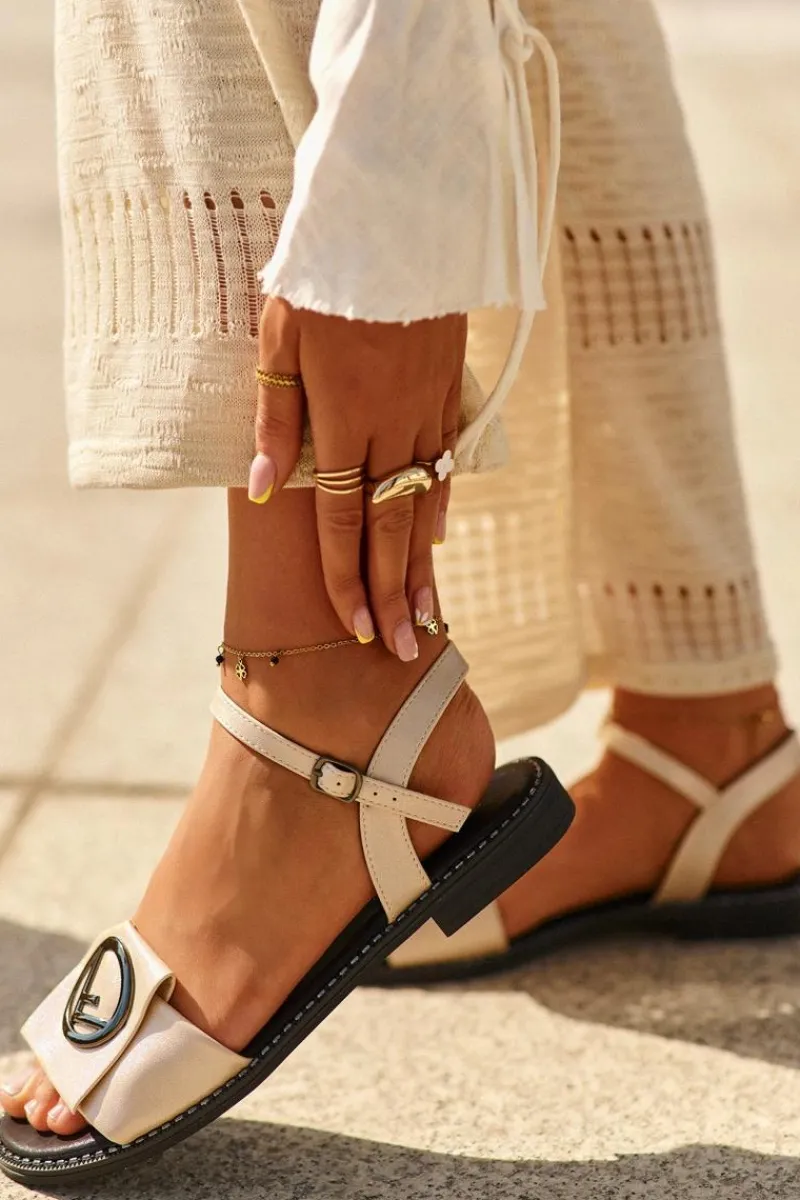 Sandały Płaskie>Damskie buty S.Barski Damskie Sandały Z Ozdobą S.Barski KV27-045 Złote