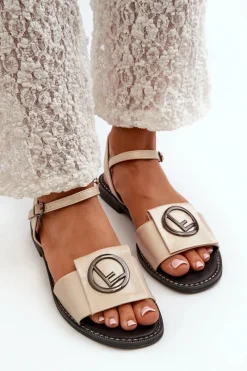 Sandały Płaskie><noscript><img width=