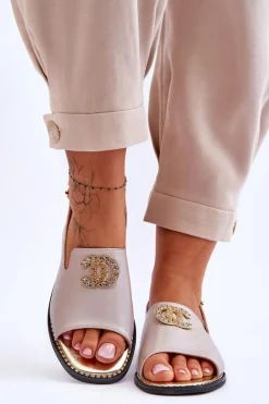 Sandały Płaskie><noscript><img width=