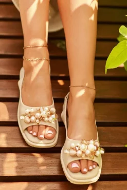 New Damskie buty S.Barski Damskie Sandały Z Ozdobami S.Barski KV27-004 Beżowe Beżowy