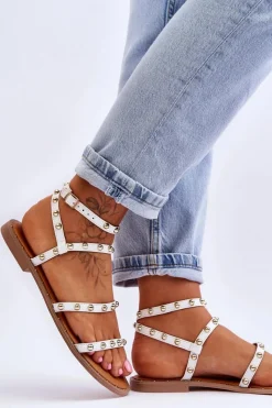 Sandały Płaskie><noscript><img width=