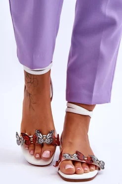 Sandały Płaskie><noscript><img width=