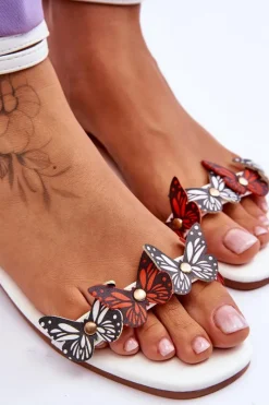 Sandały Płaskie><noscript><img width=