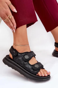 Sandały Płaskie><noscript><img width=