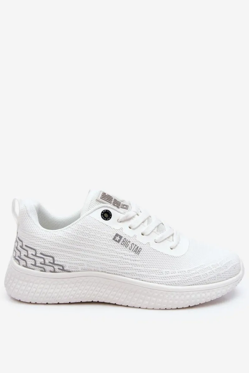 Sale Big Star Shoes Damskie Siateczkowe Buty Sportowe Memory Foam System Big Star LL274664 Białe