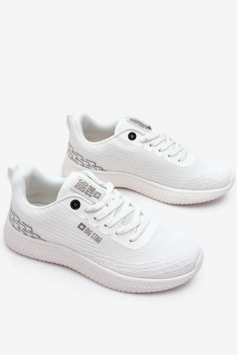Sale Big Star Shoes Damskie Siateczkowe Buty Sportowe Memory Foam System Big Star LL274664 Białe