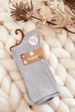 Sale Damskie Skarpetki Antybakteryjne Z Błyszczącą Nicią Szare Skarpetki|Skarpetki