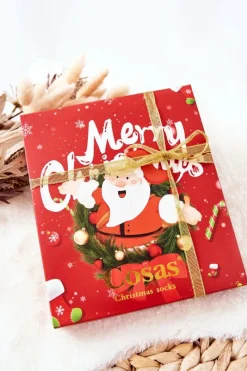 Sale Damskie Skarpetki Świąteczne Zestaw 4 Pary + Zawieszka Skarpetki|Skarpetki