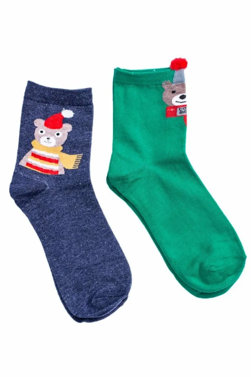 Best Boto Damskie Skarpetki Dwupak Świąteczny Granatowy