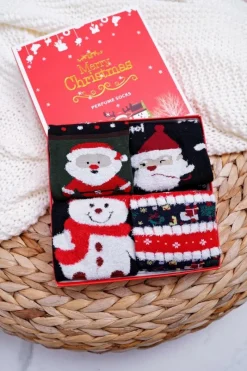 Damskie Skarpetki Pachnące Zestaw 4 Pary Świąteczne A8 Skarpetki|Skarpetki