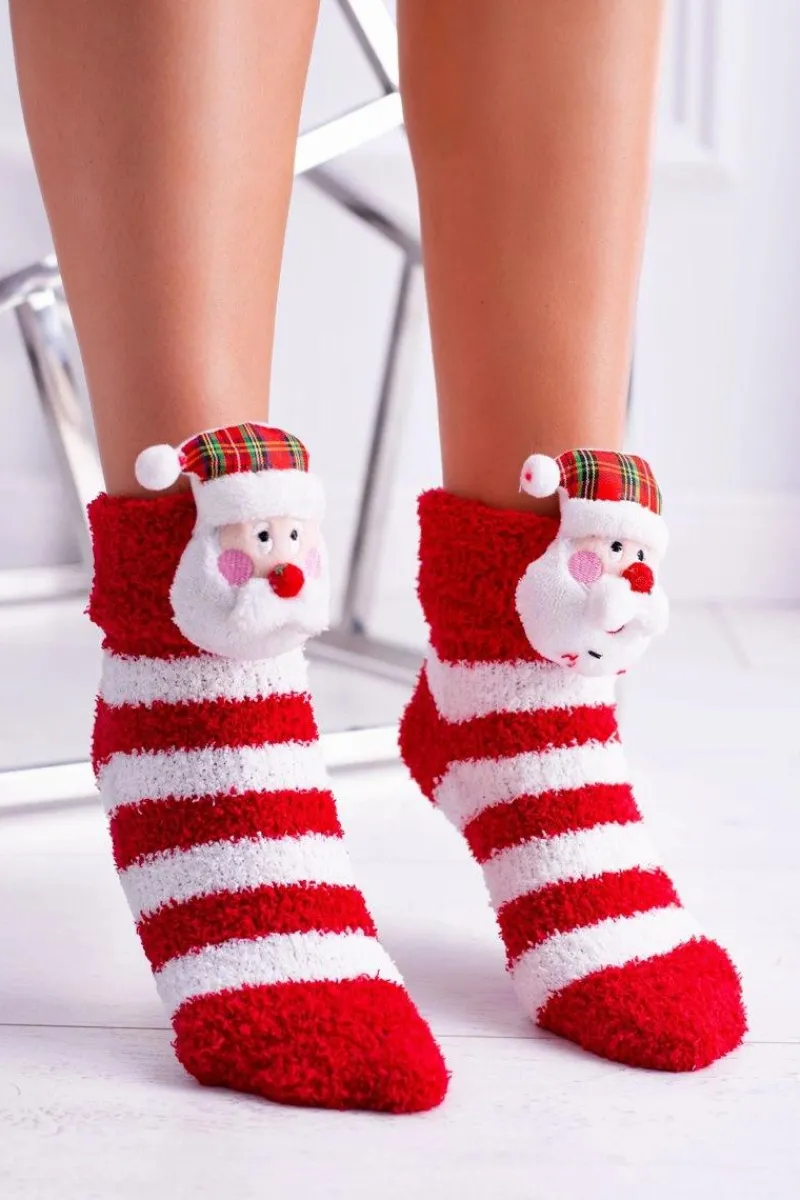 Damskie Skarpetki SOXO Świąteczne z Mikołajem Skarpetki|Skarpetki