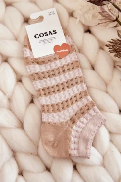Skarpetki|Skarpetki>COSAS Damskie Skarpetki W Pasy Beżowe