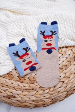 Skarpetki|Skarpetki>COSAS Damskie Skarpetki Świąteczne Z Uszami i Reniferem