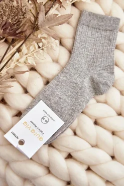 Hot Damskie Skarpety Z Tłoczeniem Szare Skarpetki|Skarpetki