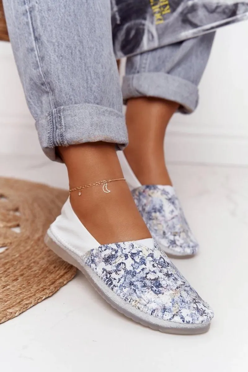 Online Maciejka Damskie Skórzane Baleriny Białe 01930-85