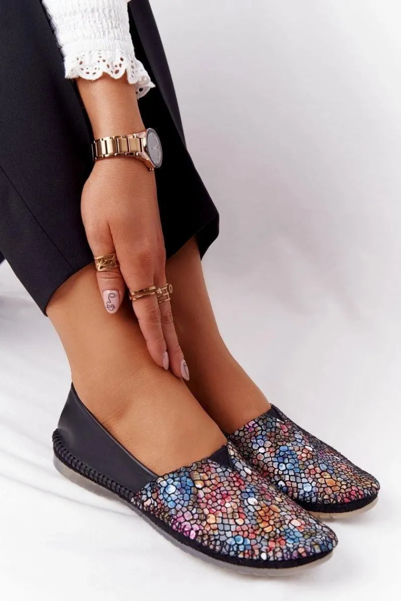 Baleriny Skórzane|Baleriny Klasyczne>Maciejka Damskie Skórzane Baleriny 01930-87 Czarne