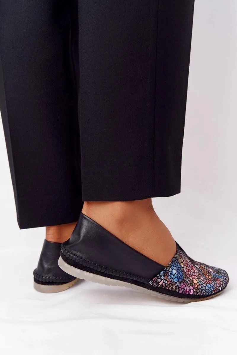 Baleriny Skórzane|Baleriny Klasyczne>Maciejka Damskie Skórzane Baleriny 01930-87 Czarne