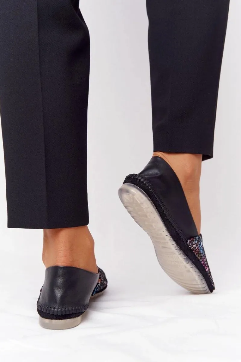 Baleriny Skórzane|Baleriny Klasyczne>Maciejka Damskie Skórzane Baleriny 01930-87 Czarne