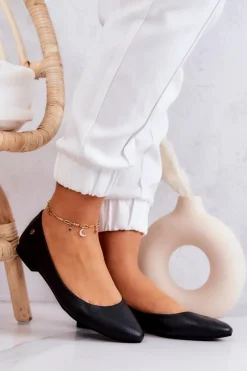 Baleriny Skórzane|Baleriny Klasyczne></noscript>Maciejka Damskie Skórzane Baleriny Czarne 04100-01