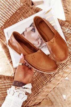 Clearance Maciejka Damskie Skórzane Baleriny Rude 01930-52