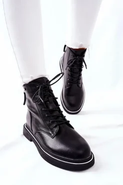 Botki Sznurowane|Czarne Botki><noscript><img width=