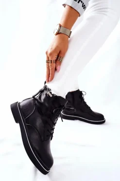 Botki Sznurowane|Czarne Botki><noscript><img width=