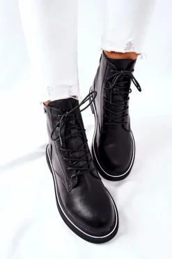 Botki Sznurowane|Czarne Botki><noscript><img width=