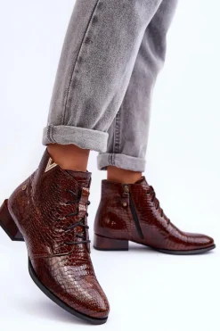 Botki Maciejka|Botki Skórzane>Maciejka Damskie Skórzane Botki 5743C-02 Brązowe Brązowy