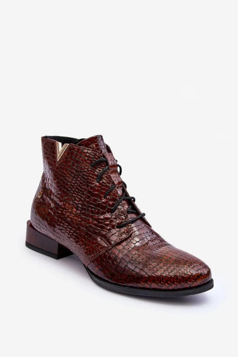 Botki Maciejka|Botki Skórzane>Maciejka Damskie Skórzane Botki 5743C-02 Brązowe Brązowy