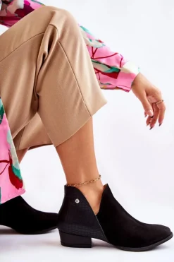 Botki Wiosenne|Botki Maciejka></noscript>Maciejka Damskie Skórzane Botki Czarne Wzór Zwierzęcy 04091-62