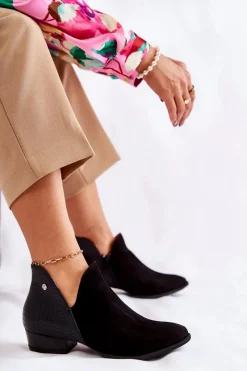 Botki Wiosenne|Botki Maciejka></noscript>Maciejka Damskie Skórzane Botki Czarne Wzór Zwierzęcy 04091-62