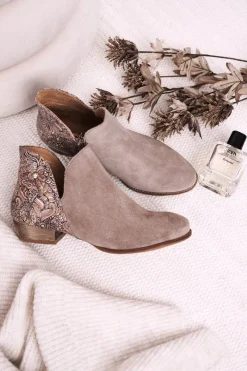 Clearance Damskie Skórzane Botki Beżowe 04091-04 Damskie Botki Wiosenne|Botki Maciejka