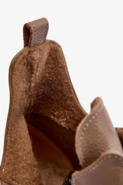 New Boto Damskie Skórzane Botki Z Ozdobą Beżowe Lemar Lusanna