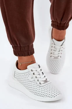 Buty damskie Vinceza Damskie Skórzane Buty Sportowe Vinceza 79532 Białe