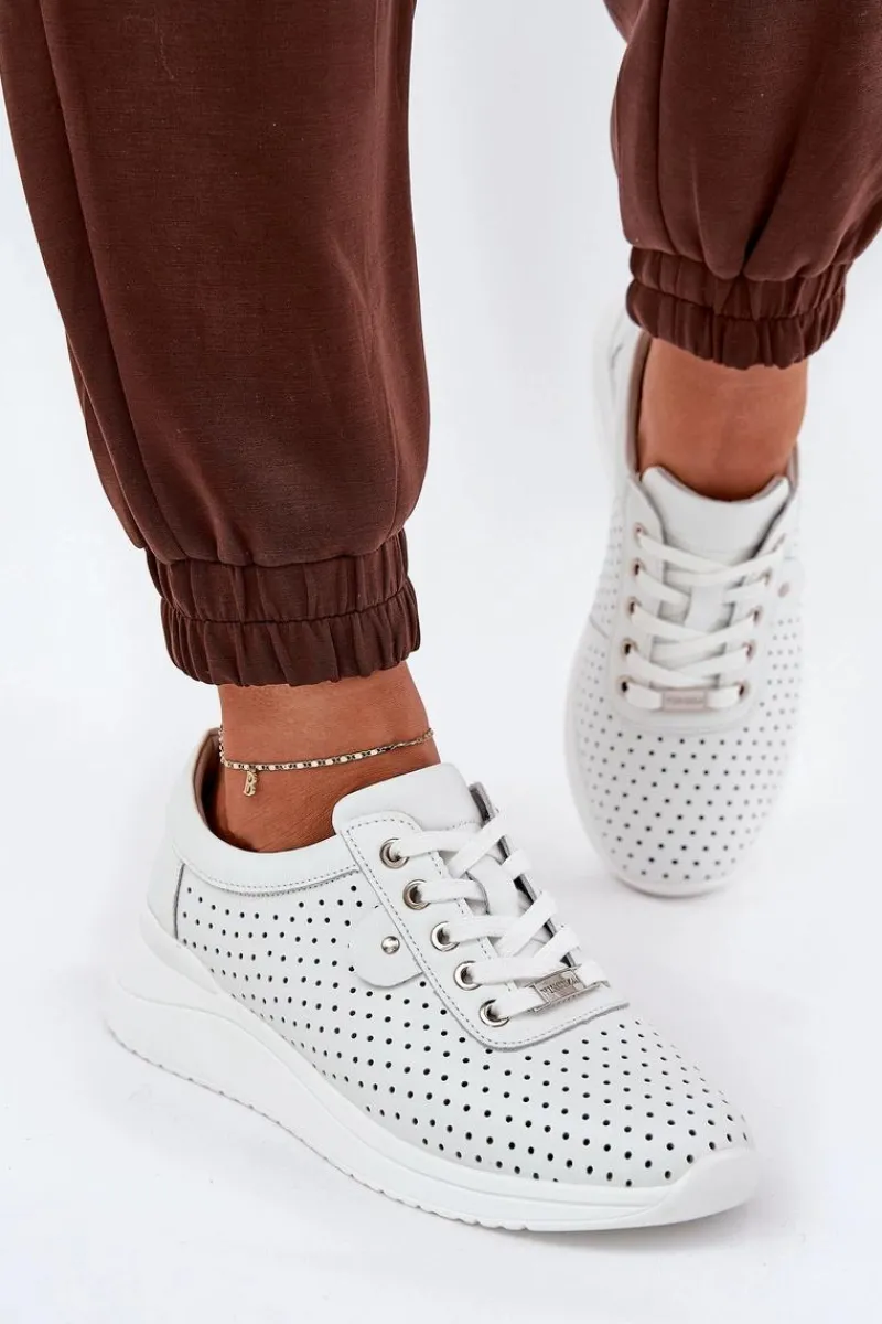 Buty damskie Vinceza Damskie Skórzane Buty Sportowe Vinceza 79532 Białe