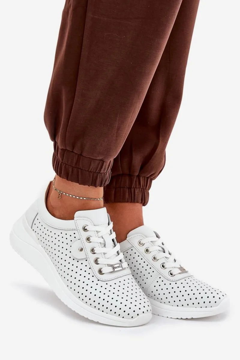 Buty damskie Vinceza Damskie Skórzane Buty Sportowe Vinceza 79532 Białe