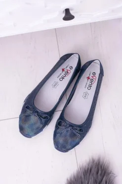 Sale Damskie Skórzane Granatowe Ażurowe Balerinki Erdola Damskie Baleriny Skórzane|Baleriny Klasyczne