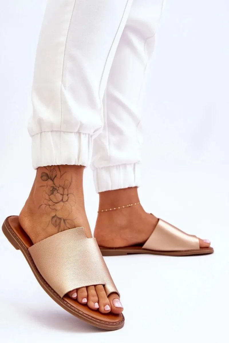 Best Damskie Skórzane Klapki Japonki Złote Amite Damskie Klapki Damskie Japonki