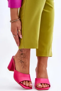 New Boto Damskie Skórzane Klasyczne Klapki Fuksja Loara