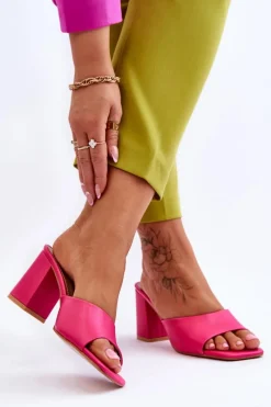 New Boto Damskie Skórzane Klasyczne Klapki Fuksja Loara