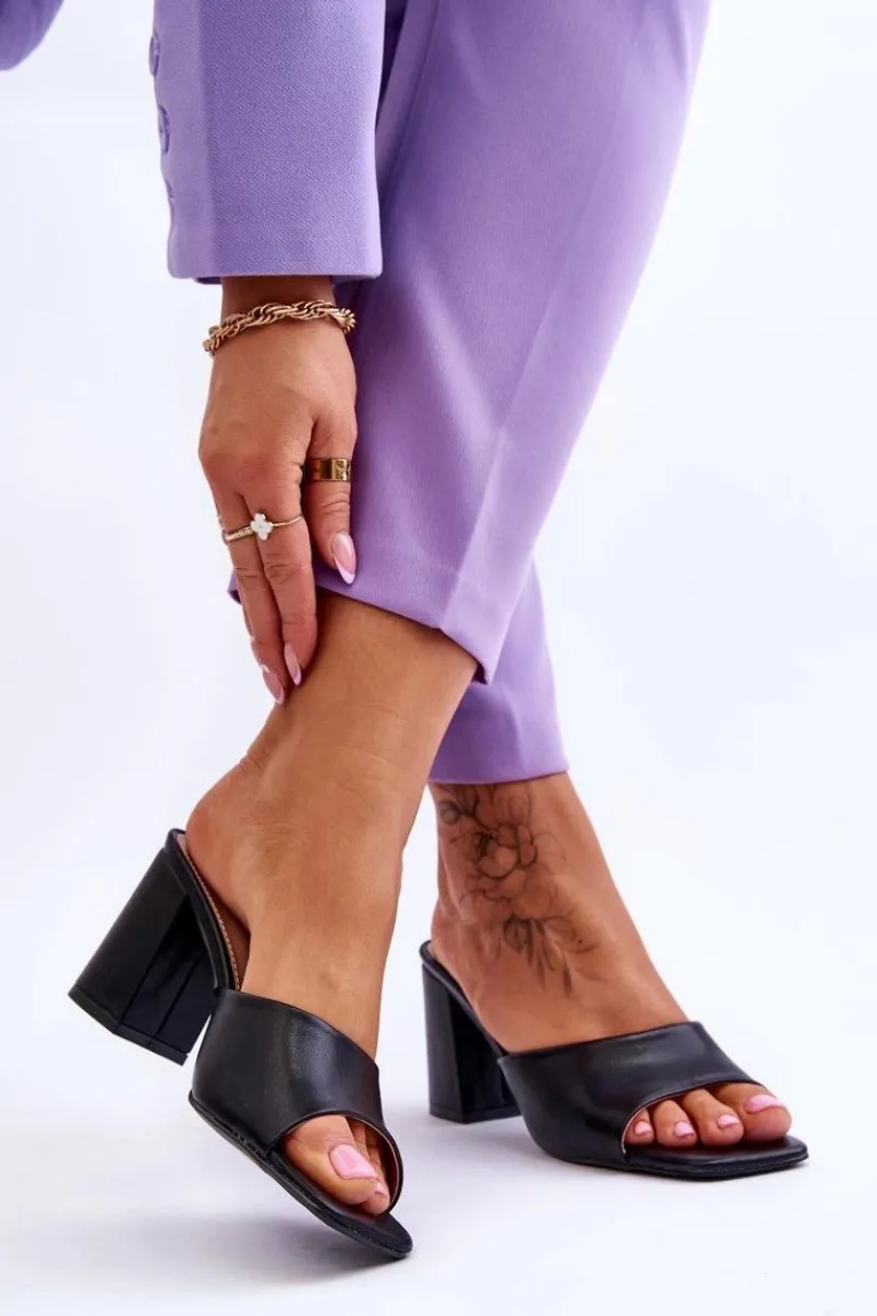 Sale Boto Damskie Skórzane Klasyczne Klapki Czarne Loara