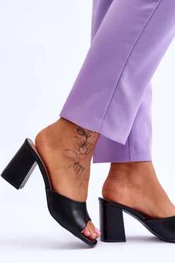 Sale Boto Damskie Skórzane Klasyczne Klapki Czarne Loara