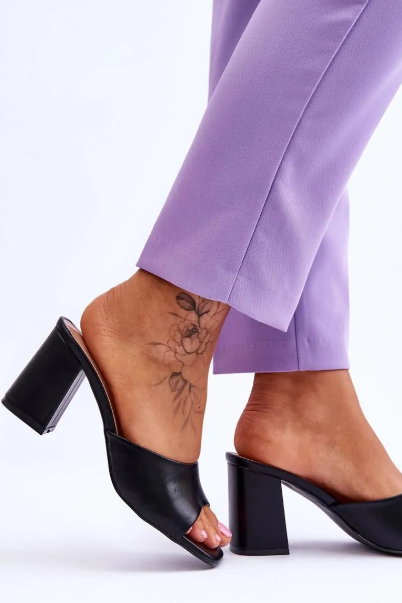 Sale Boto Damskie Skórzane Klasyczne Klapki Czarne Loara