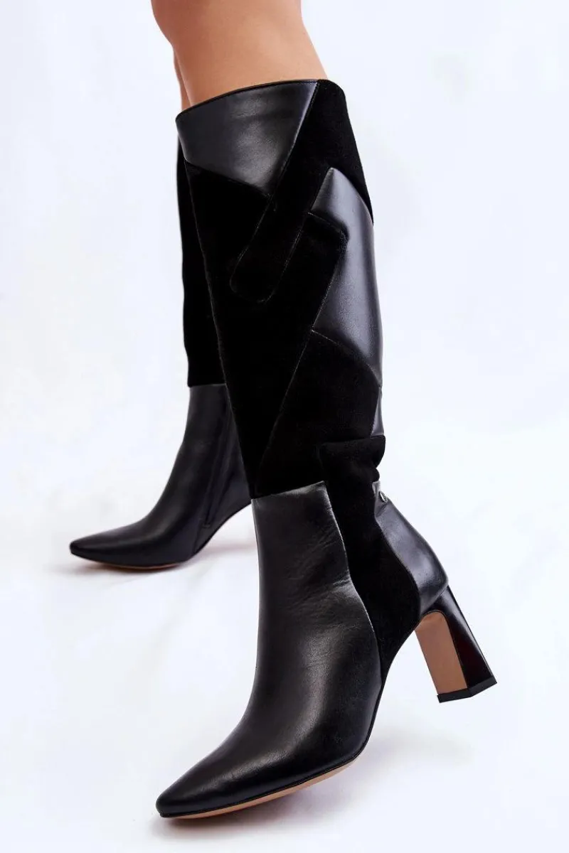 Kozaki Przed Kolano|Kozaki Na Obcasie>Maciejka Damskie Skórzane Kozaki Do Kolan 05784-01 Czarne