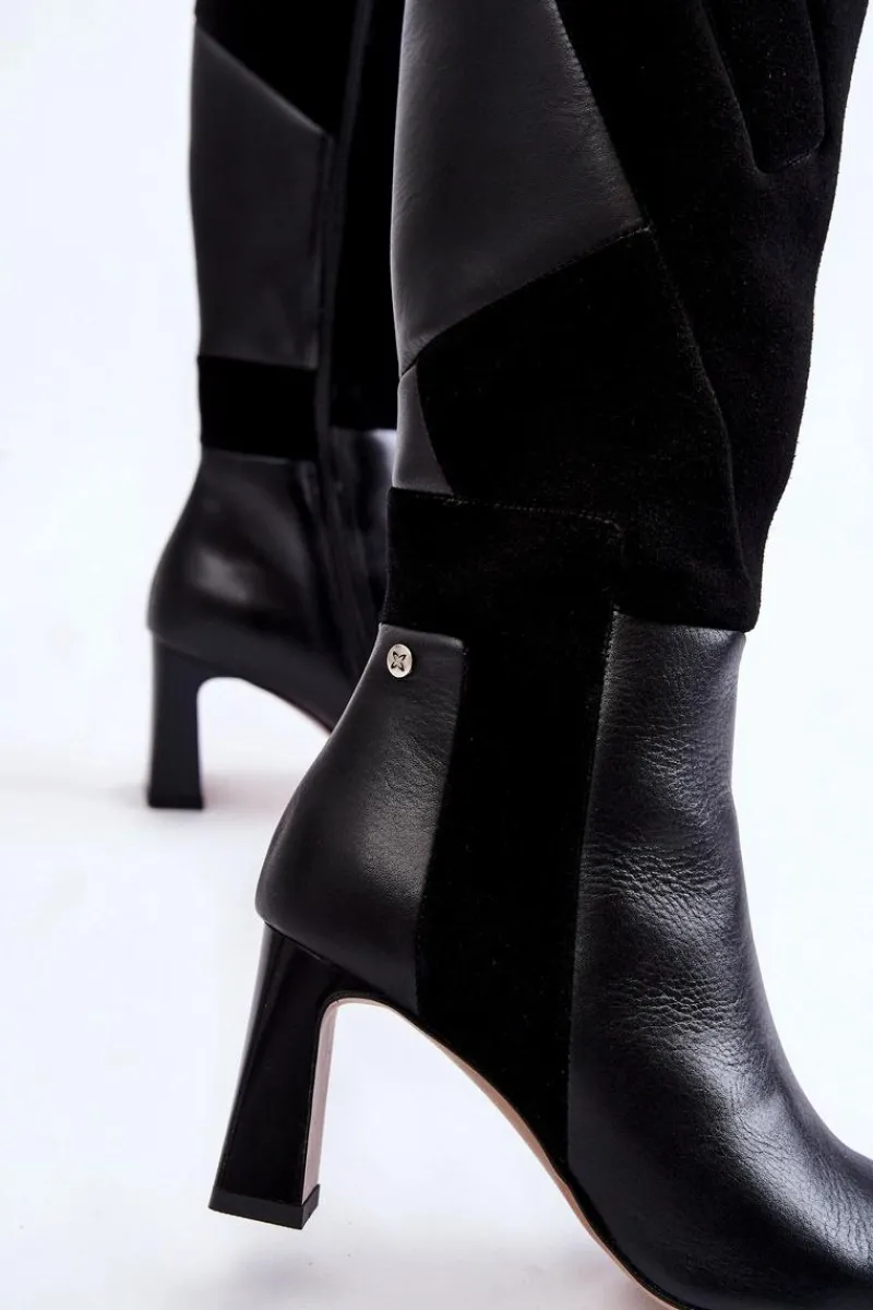 Kozaki Przed Kolano|Kozaki Na Obcasie>Maciejka Damskie Skórzane Kozaki Do Kolan 05784-01 Czarne