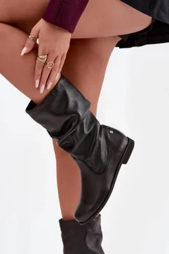 Best Maciejka Damskie Skórzane Kozaki 05057-20 Czarne Czarny