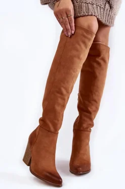 Muszkieterki|Kozaki Za Kolano>Boto Damskie Skórzane Kozaki Muszkieterki Lewski 2833 Camel