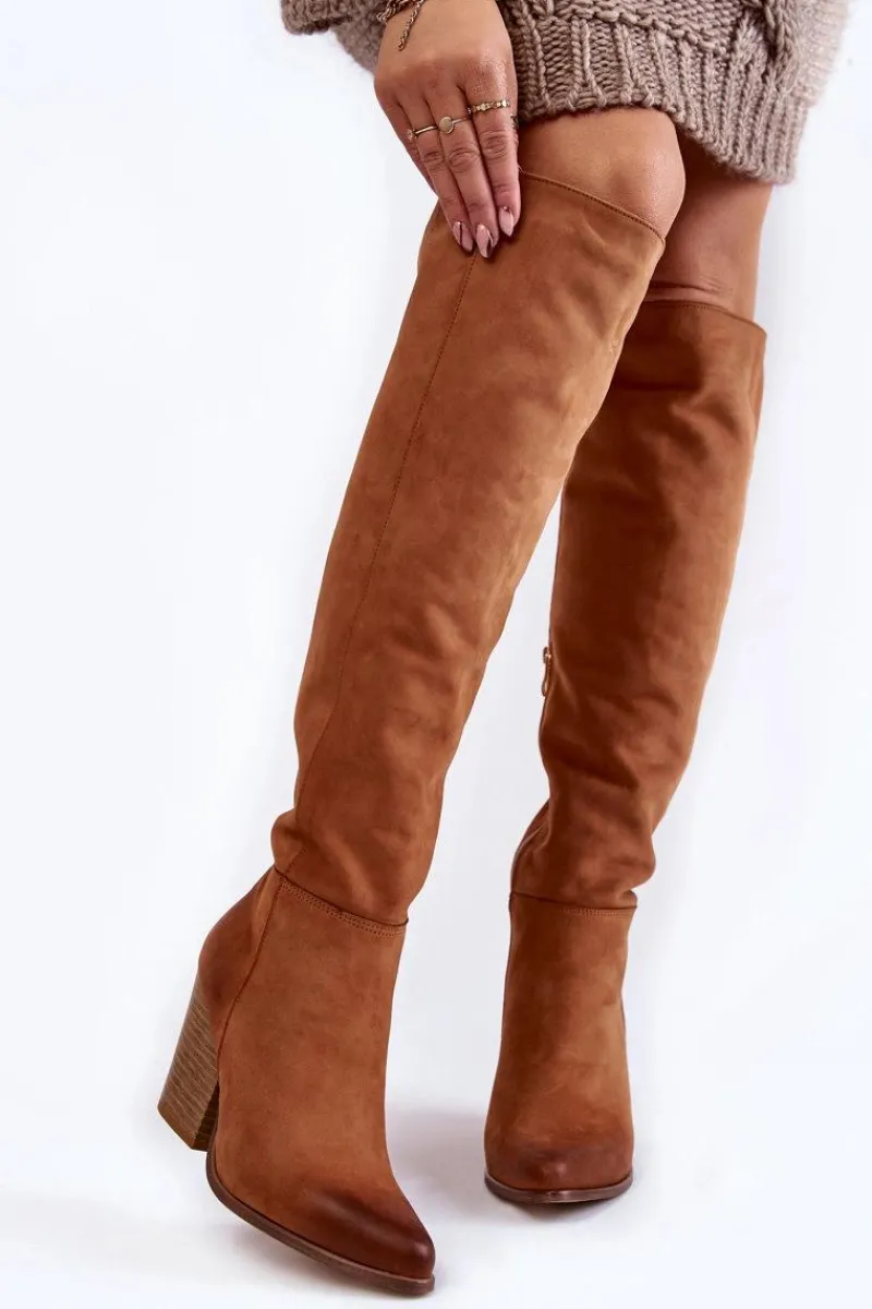 Muszkieterki|Kozaki Za Kolano>Boto Damskie Skórzane Kozaki Muszkieterki Lewski 2833 Camel