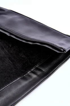 New Damskie Skórzane Kozaki Oficerki Na Płaskim Obcasie Czarne Nenet Damskie Kozaki Płaskie|Kozaki Przed Kolano