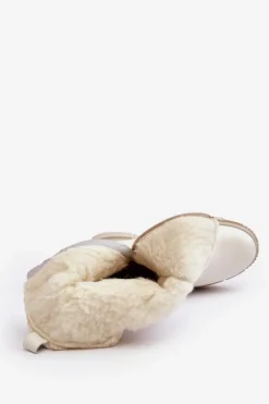 Kozaki Na Koturnie|Kozaki Przed Kolano></noscript>Zazoo Damskie Skórzane Kozaki Z Wełną Kremowe Bayla